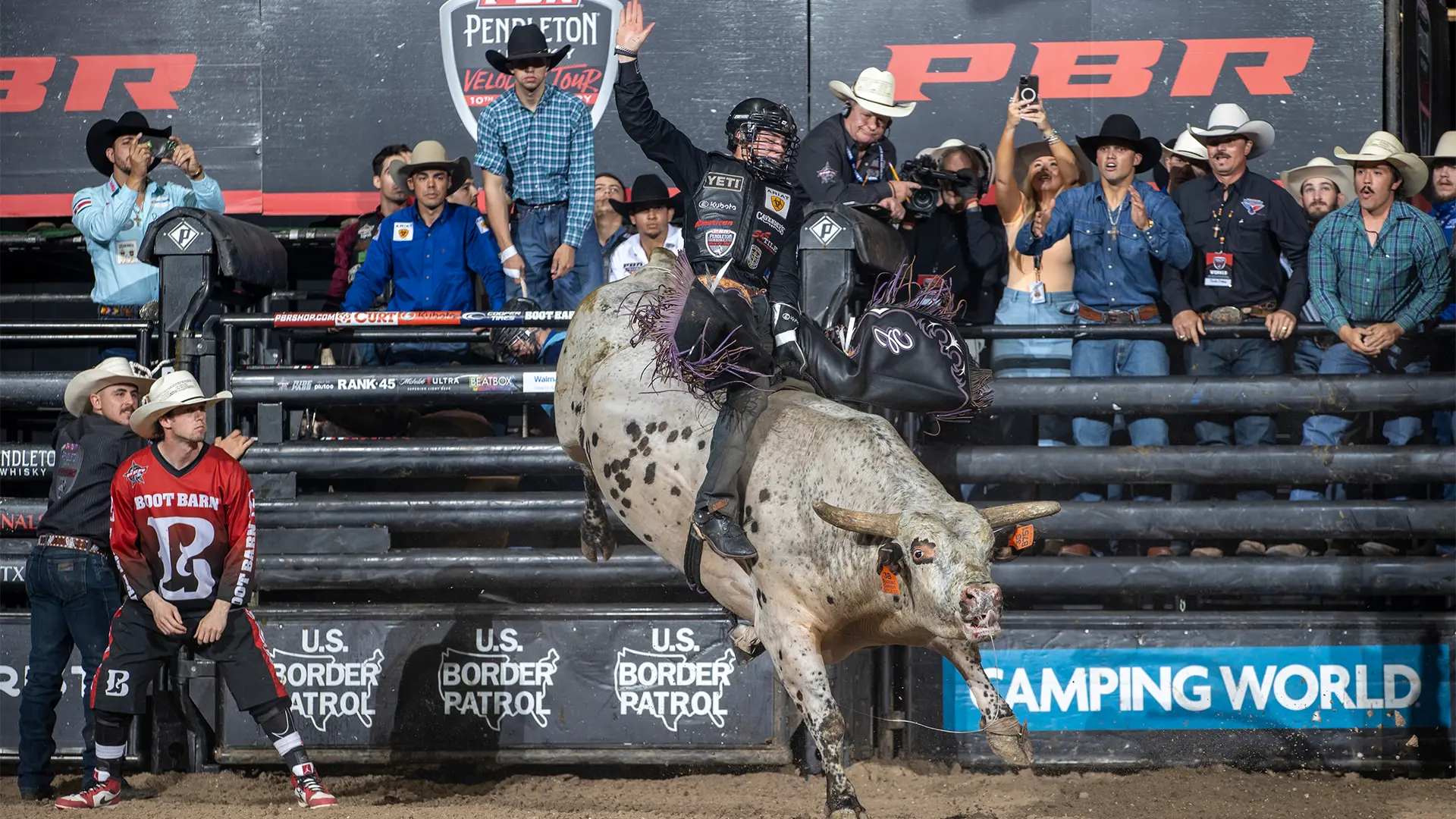 Teenage phenom John Crimber wins Round 1 of 2024 PBR Pendleton Whisky Velocity Tour Finals in Corpus Christi, Texas