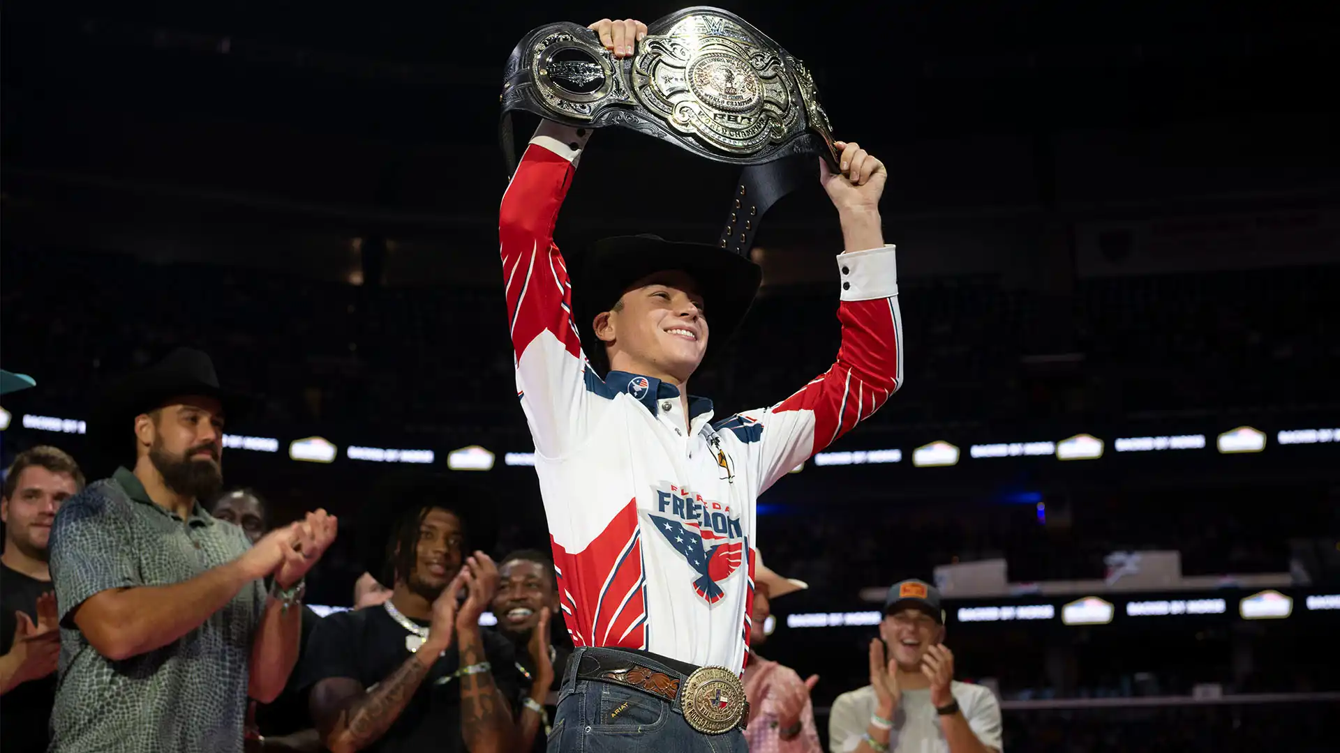 Birthday gold: John Crimber celebrates 21 with a buckle a lifetime in the making